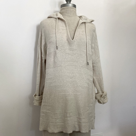 American Eagle Outfitters Sweaters - AE Cream Hooded Knit Sweater